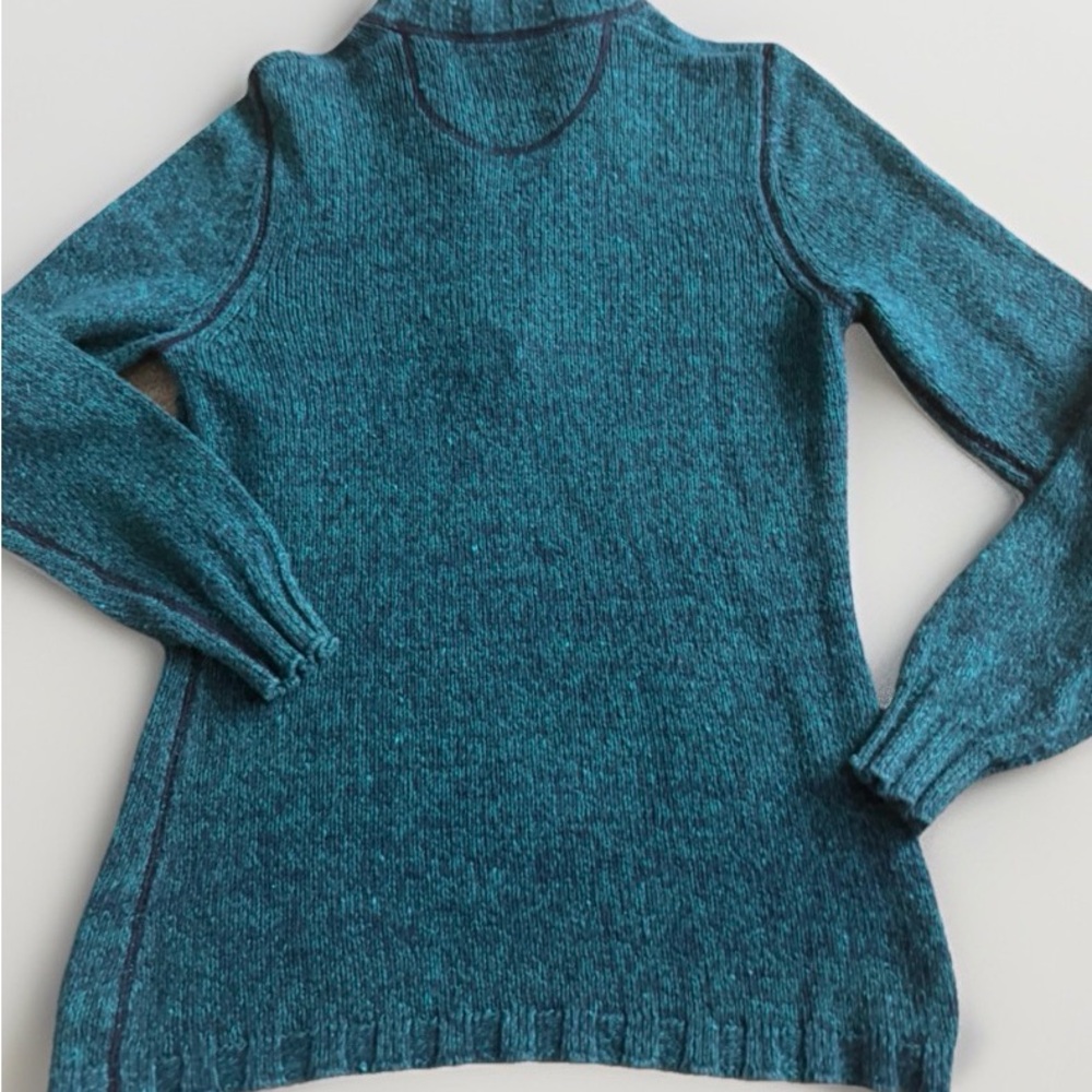 Woolrich Teal Quarter Zip Sweater Women's‎ Small Warm Knit Pullover Outdoor S - Picture 3 of 6